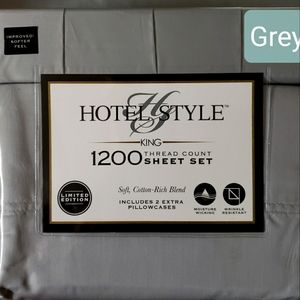 King Grey 1200 Hotel Style Sheet Set